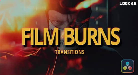 达芬奇模板-30个复古电影胶片灼烧闪光视频转场预设 Film Burn Transitions for Davinci