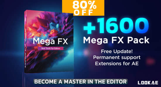 AE脚本-1600个终极视觉特效和转场合集预设包 Mega FX Pack
