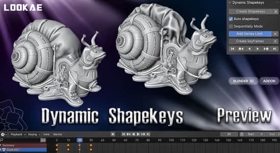 Blender插件-快速创建形态键动画 Dynamic Shapekeys V1.1.5+使用教程