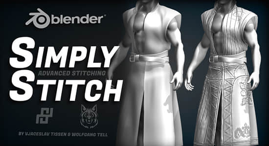 Blender插件-简单针线缝制效果 Simply Stitch V1.0+使用教程
