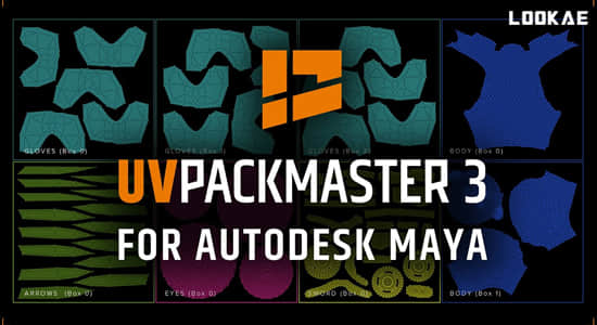 Maya插件-高效且功能齐全的UV贴图打包工具 UVPackmaster 3 Pro V3.3.2