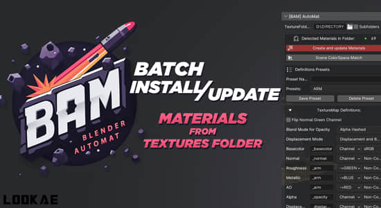 Blender插件-一键批量生成材质工具 BAM Blender Automat V1.1.2