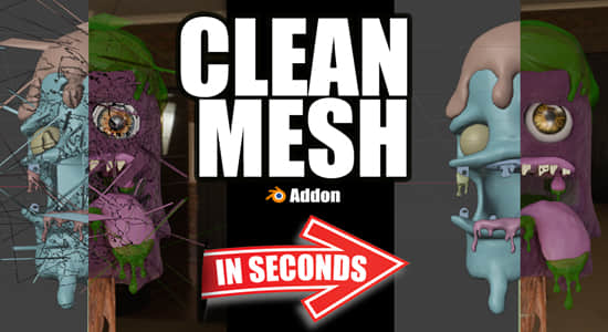 Blender插件-多余网格点线面删除优化 Clean Mesh V1.0