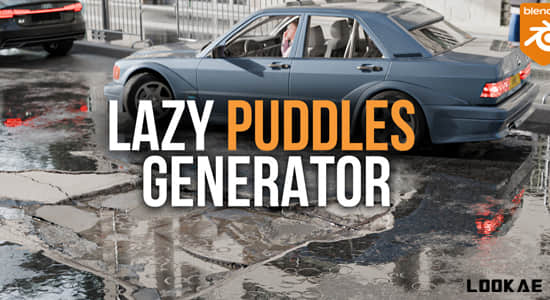 Blender预设-水坑生成器资产 Lazy Puddles Generator