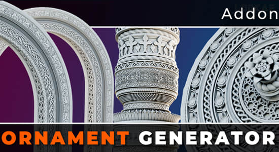 Blender插件-花纹装饰生成器 Ornament Generator V1.1