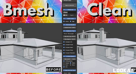 Blender插件-多余网格清理优化工具 Bmesh Clean V1.1.203
