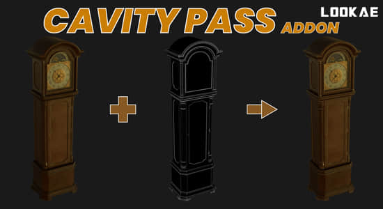 Blender插件-模型边界通道渲染合成 Cavity Pass v1.2.0