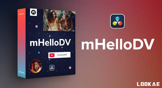 达芬奇插件-简单的文字标题动画预设 mHelloDV
