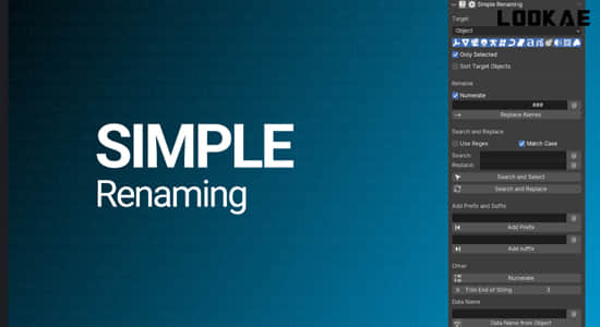 Blender插件-给三维模型批量重命名 Simple Renaming Panel V2.1.4
