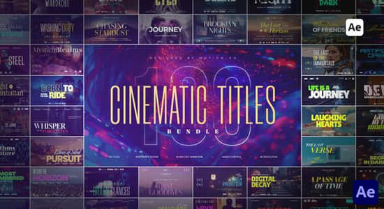 AE模板-100组电影质感文字标题封面排版宣传海报片名动画 Cinematic Titles