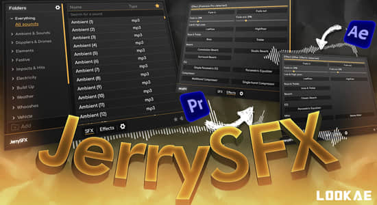 AE/PR脚本--1259个实用音效素材管理使用工具 JerrySFX v1.0.1