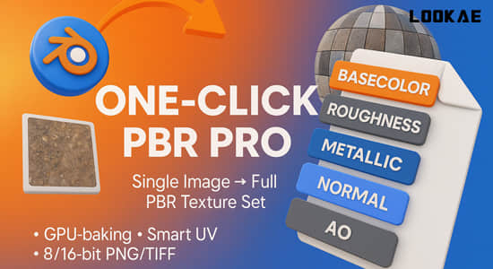 Blender插件-一键转换生成PBR材质 One-Click PBR Pro V0.8.1